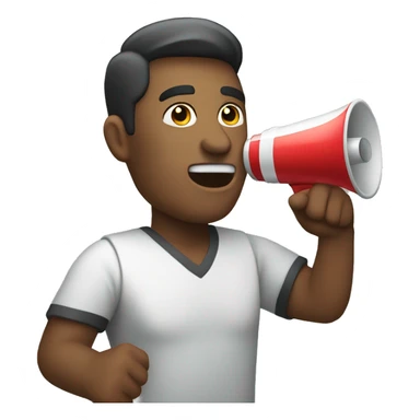 man holding megaphone sticker