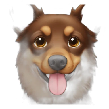 Australian Kelpie full face, brown fur sticker