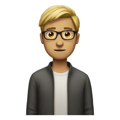 Guy with glasses looking lonely  sticker