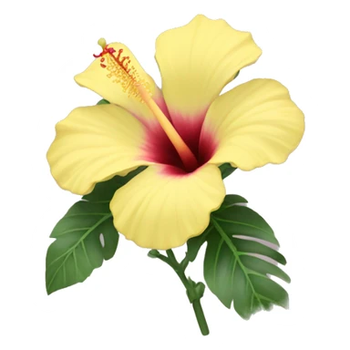 One pastel yellow hibiscus sticker