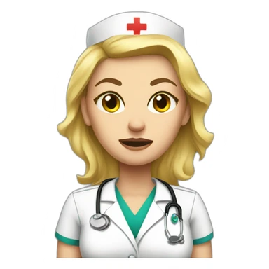 pissed off blonde woman nurse sticker