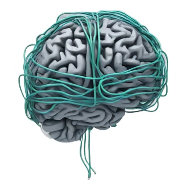 A brain made out of wires sticker