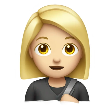 Blonde girl warning sign sticker