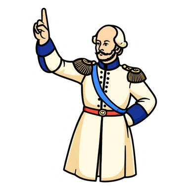 Peter I of Russia in imperial clothing pointing commandingly to the right sticker