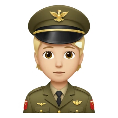 soldier with blonde hair no hats sticker