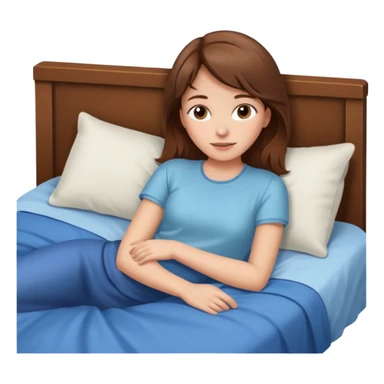 lying on bed brown hair girl just chill sticker