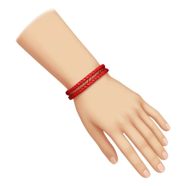 One hand with red bracelet thread  sticker