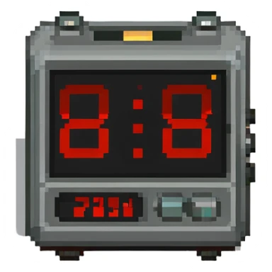 Digital clock showing 2:00 sticker
