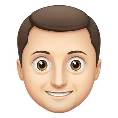 vladimir zelensky simple round face big expressive eyes smiling sticker