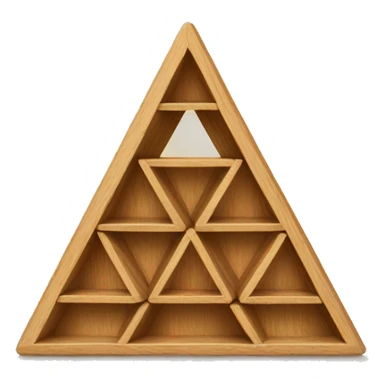 simple 3 wooden blocks that form a triangle once stacked on top of each other. the block gets wider from the bottom sticker