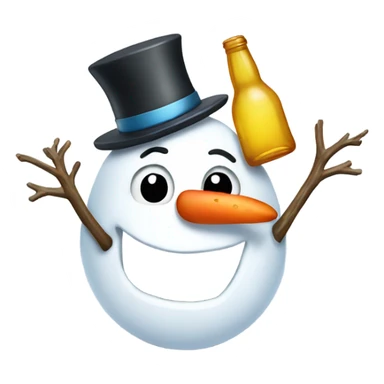 Drunken snowman sticker