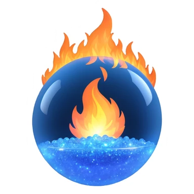 magic ball of blue sparkly fire, ethereal and bright, with twinkling particles sticker