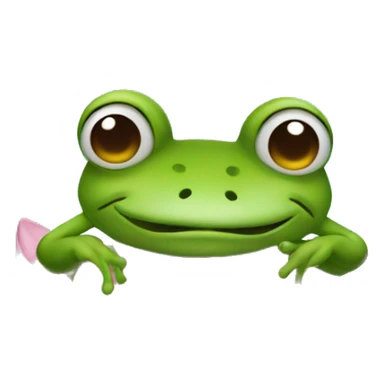 Frog on a Water Lily with a  sticker