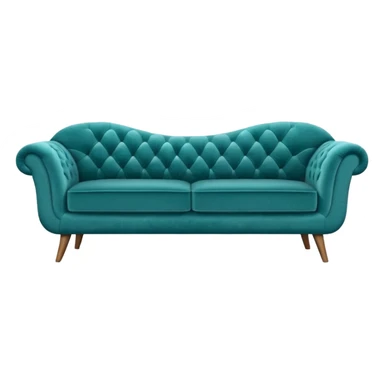 Modern teal couch sticker