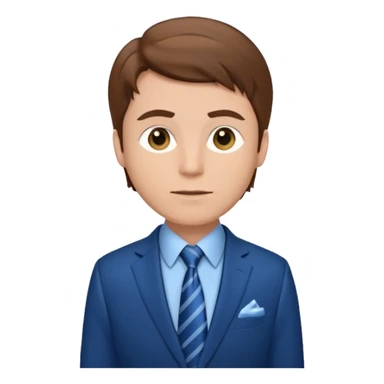 white man with brown hair in blue elegant suit sticker
