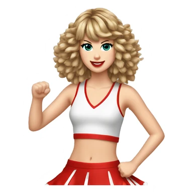 taylor-swift-cheerleading-with-pom-poms sticker