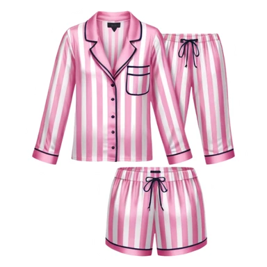 Striped pink and white silk Victoria’s Secret pajama set sticker