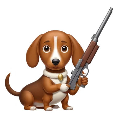Wiener dog with gun sticker