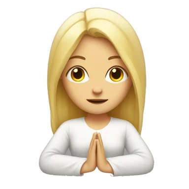 Blonde girl meditating  sticker