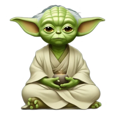 yoda meditando sticker