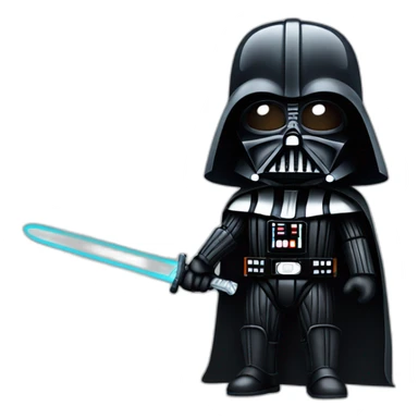 emoji Darth Vader holding a sword sticker
