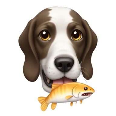 Dog eating catfish sticker