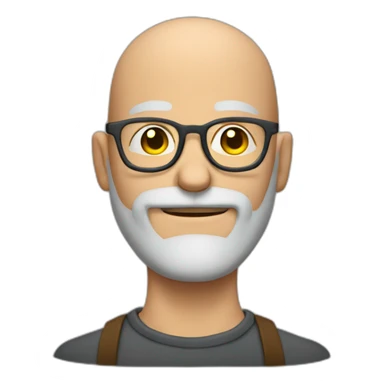 bald head graybeard glasses crossed arms half body sticker