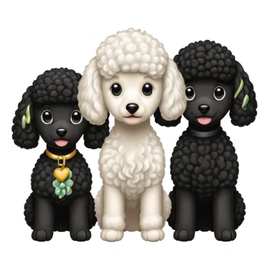 1 poodle blanca y 2 negras sticker