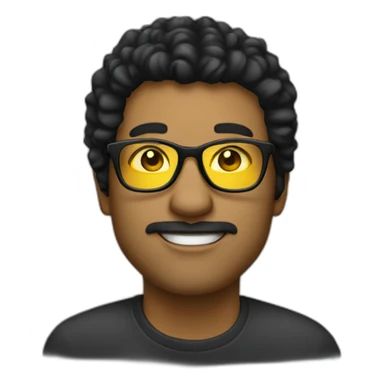 white entreprenuer with yellow tinted glasses and combed black hair sticker