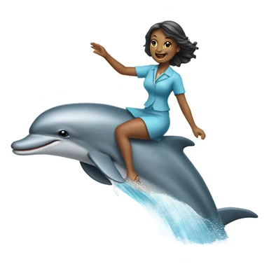 lady riding dolphin  sticker