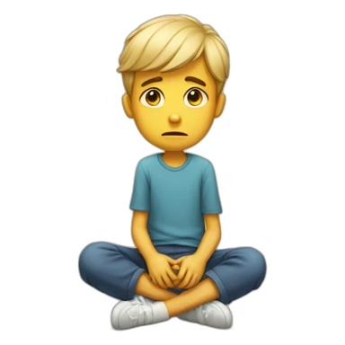 A sad boy without family sticker