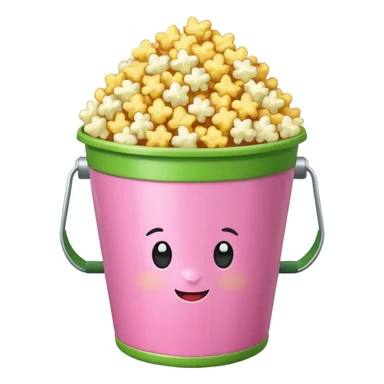 original popocorn emoji but the bucket is pink and green sticker
