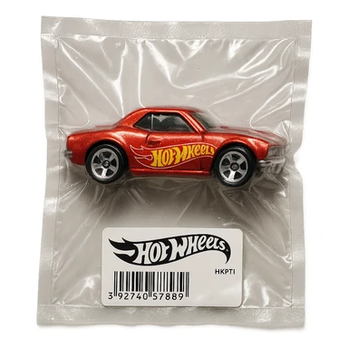 Hot Wheels car, shiny and inflated, vacuum-sealed style sticker