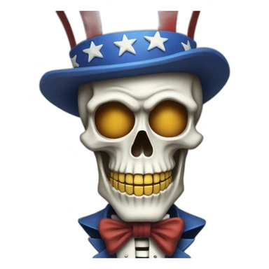 uncle sam as a skeleton sticker