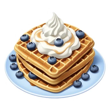 Fluffy waffles with whip cream and blueberries on top ￼ sticker