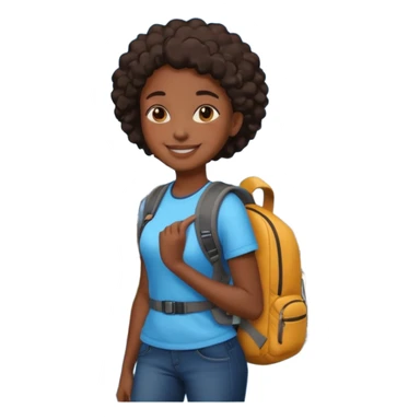 City Backpack Student black girl sticker