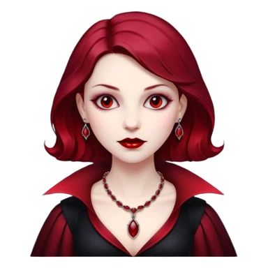 Vampire lady Pale queen with ruby necklace sticker