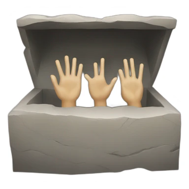 a tomb with hands raiding sticker