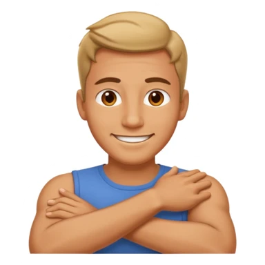 arms crossed on neck laughing guy sticker