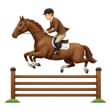 Hermès-style horse jumping, elegant, luxury, minimal, cute emoji style sticker