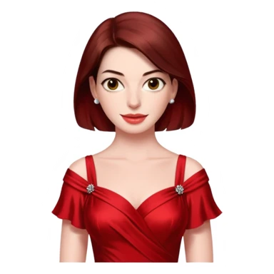 Anne Hathaway in red dress sticker