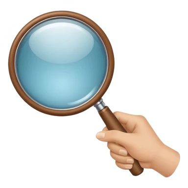 a hand and a magnifying glass sticker