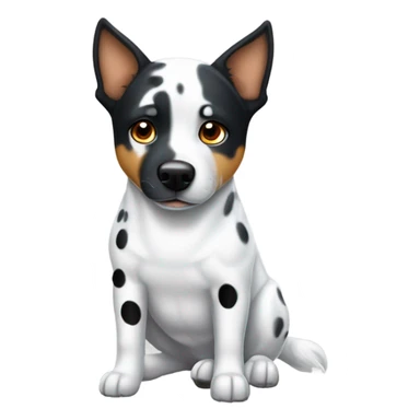 white and black cattle dog  sticker