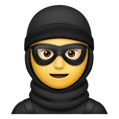Create an emoji wearing a black ski mask not a creepy big smile though and no need for spoons sticker