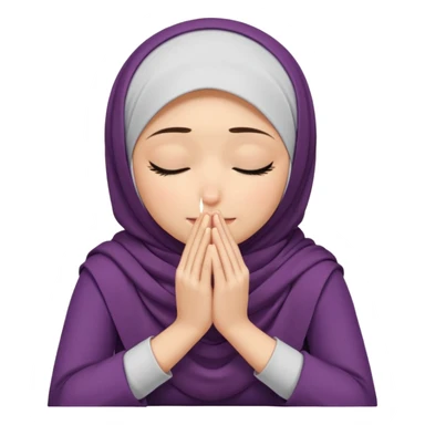  Hijabi girl sitting and hiding her face from her hands made into half open fists and completely covered her face.Her face is completely covered from his hands made in half open fists sticker