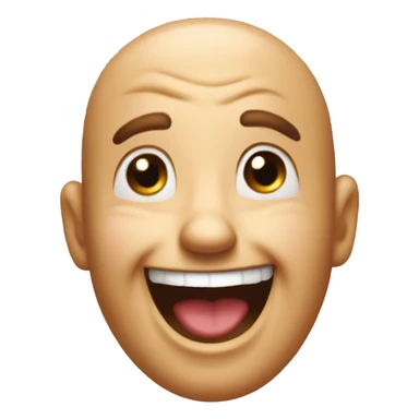 a laughing emoji where the laugh is hysterical ad a little crazy sticker