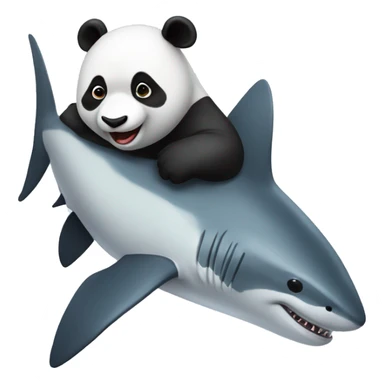 Panda on a shark sticker
