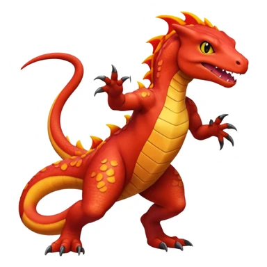 Guilmon-Salandit-Charmeleon-Fakémon-hybrid-creature (full body)  sticker
