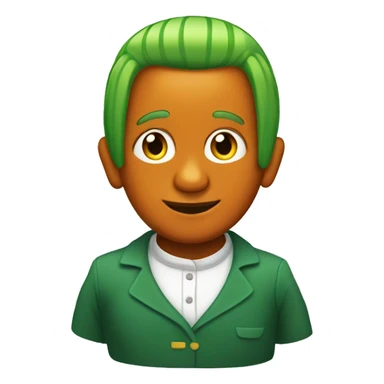 Oompa loompa with orange skin and green hair sticker