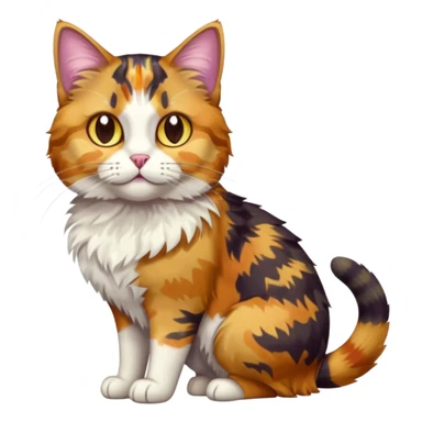 full body colourful light patched calico tabby cat with hazel eyes sticker